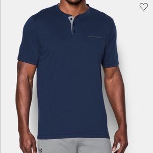Under Armour UA Large Navy Henley T Shirt Men's